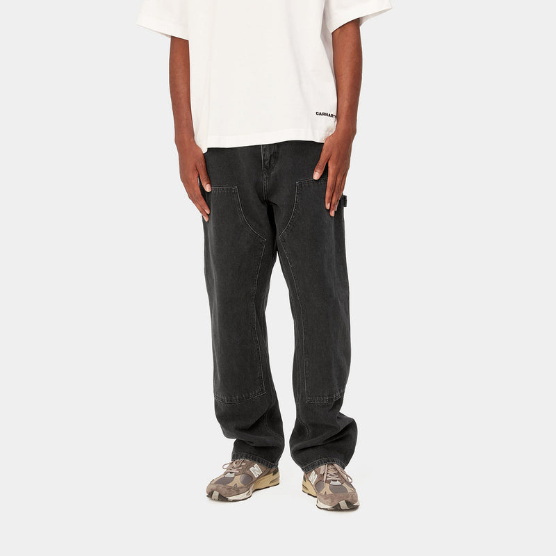 Carhartt WIP Double Knee Pant (Black Stone Washed)