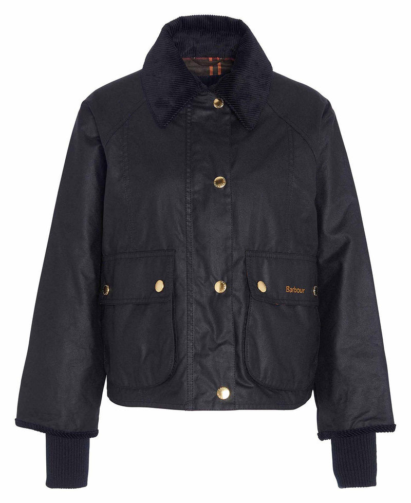 Barbour Cropped Beadnell Wax (Black/Classic)