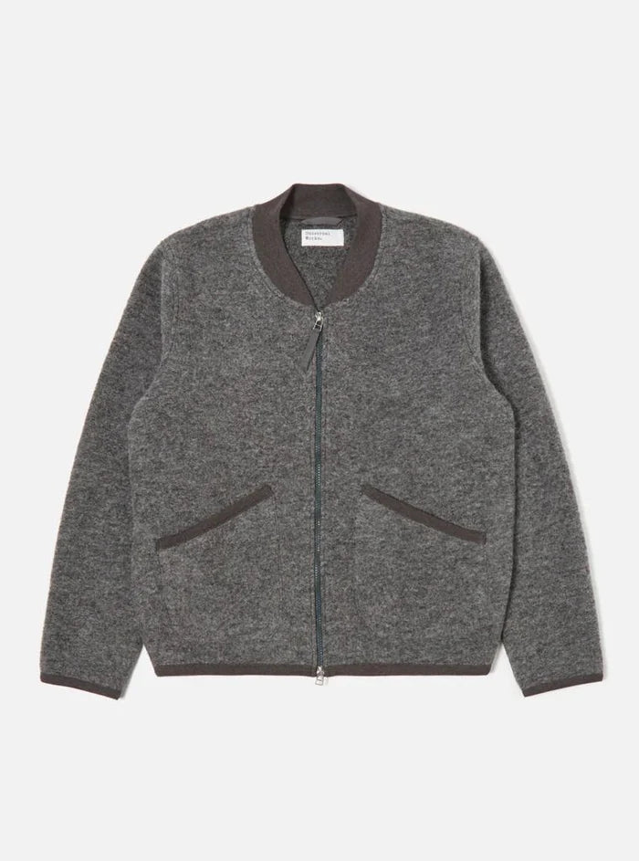 Universal Works Zip Bomber Wool Fleece (Grey Marl)