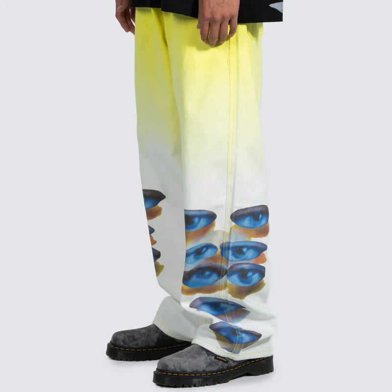 Pleasures Human Eyes Baggy Pants (Yellow)