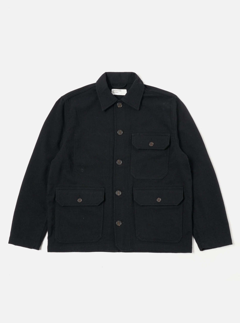 Universal Works Utility Jacket Recycled Soft Wool (Black)