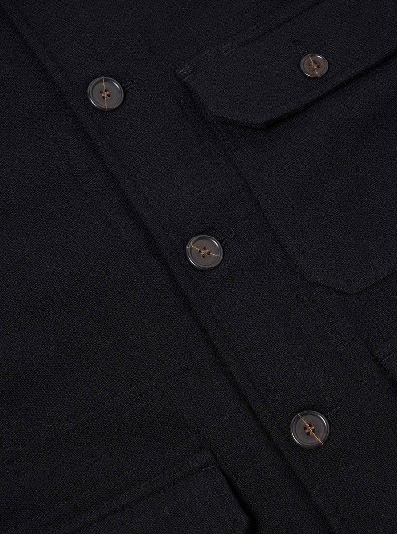 Universal Works Utility Jacket Recycled Soft Wool (Black)