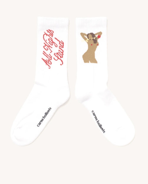 Carne Bollente Julia is Waiting Socks (White)