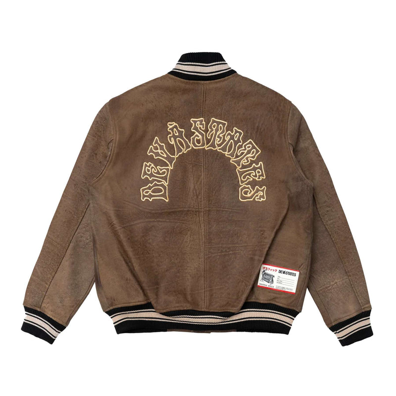 Deva States Leather Stadium Jacket Decree (Brown)