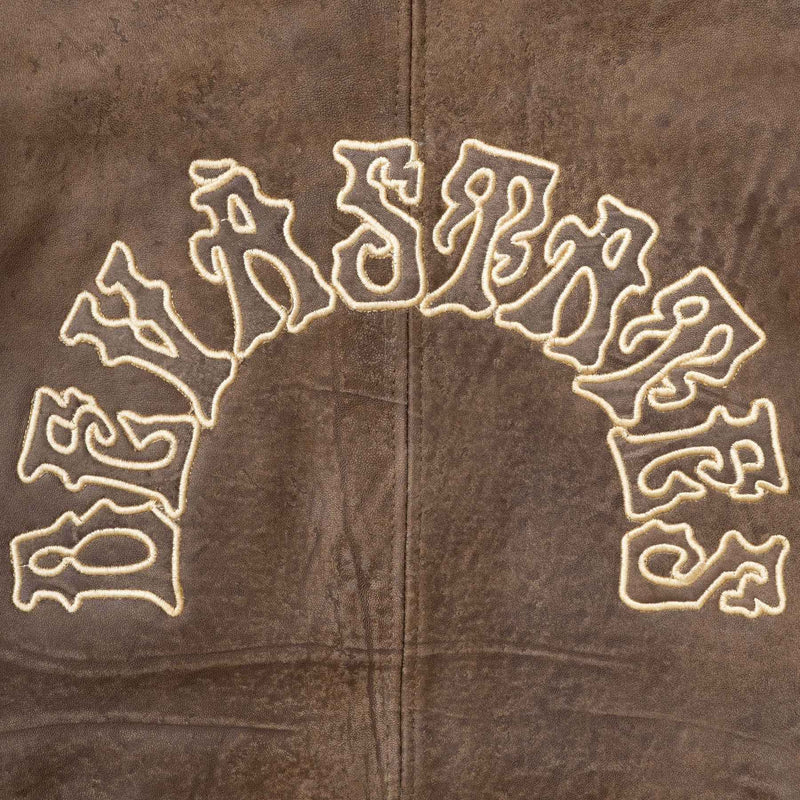 Deva States Leather Stadium Jacket Decree (Brown)