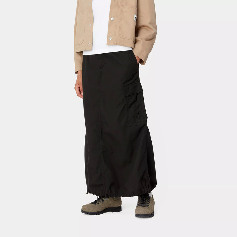 Carhartt WIP W' Cargo Skirt Long (Black Rinsed)