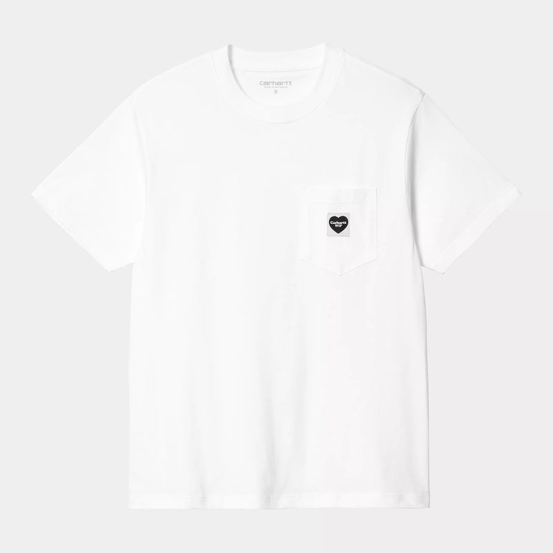 Carhartt WIP S/S Pocket Heart T-Shirt Organic Cotton Single Jersey, 175 g/m² (White / Black)