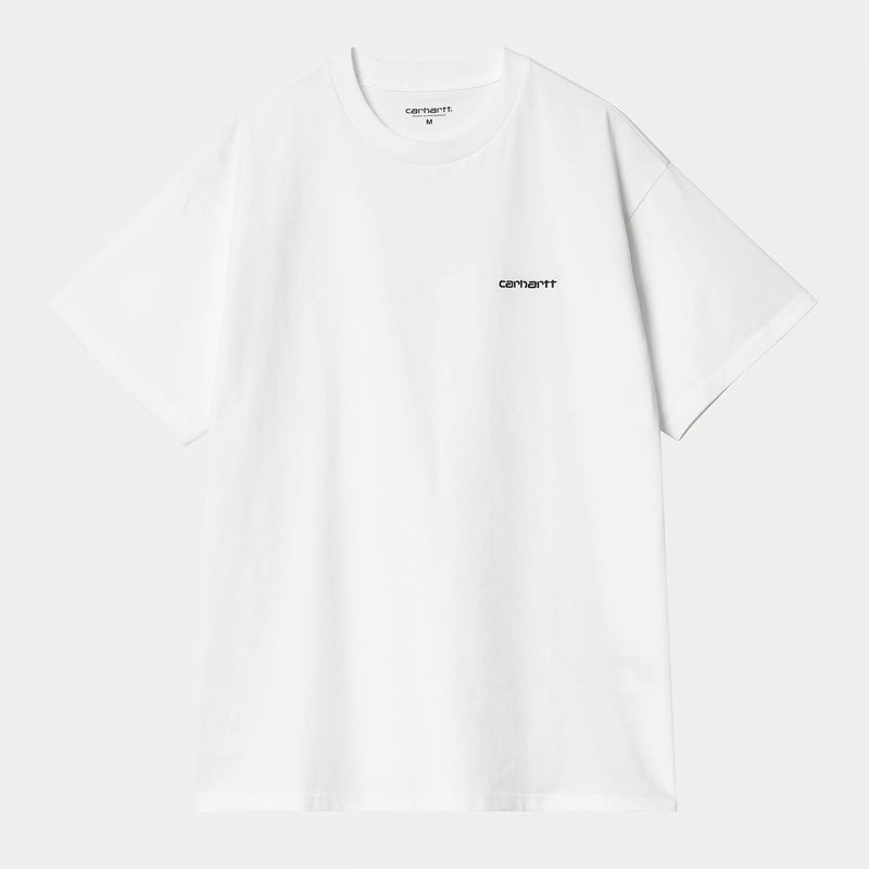 Carhartt WIP S/S Script Embroidery T-Shirt Cotton Single Jersey, 190 g/m² (White/Black)