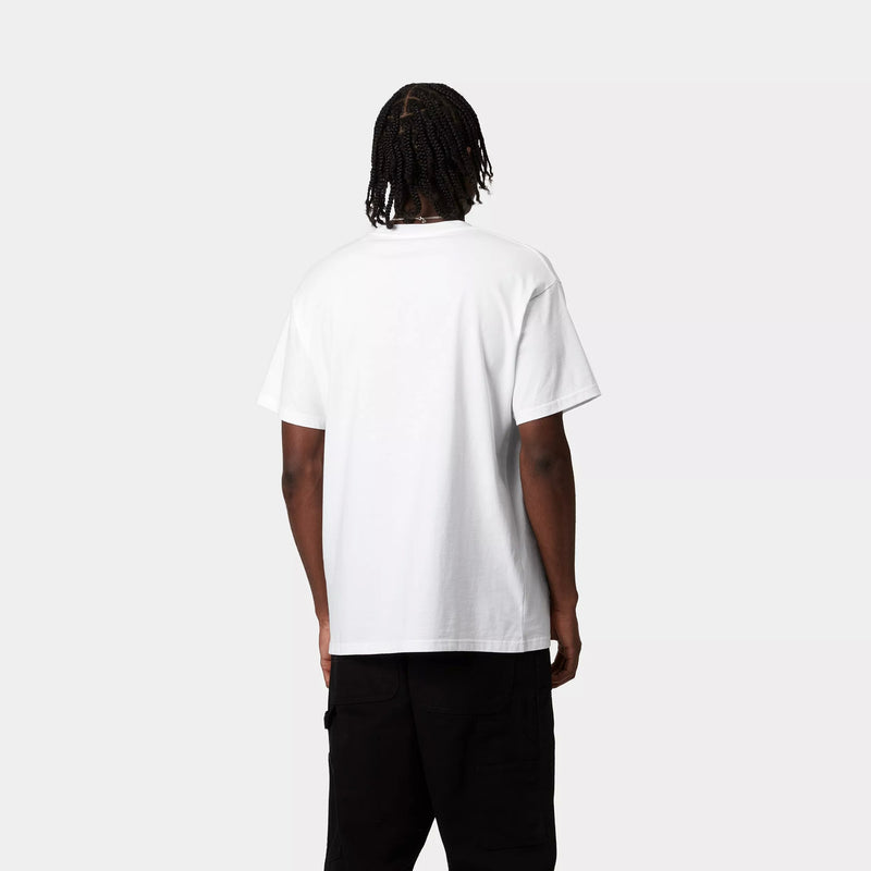 Carhartt WIP S/S Script Embroidery T-Shirt Cotton Single Jersey, 190 g/m² (White/Black)