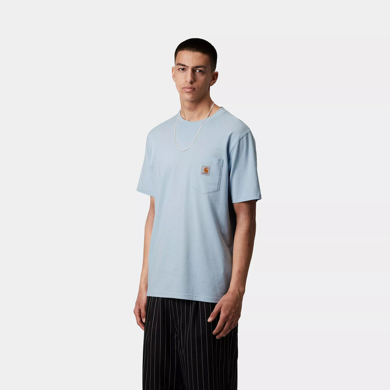 Carhartt WIP S/S Pocket T-Shirt Cotton Single Jersey, 190 g/m² (Air Sky)