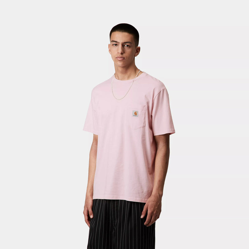 Carhartt WIP S/S Pocket T-Shirt Cotton Single Jersey, 190 g/m² (Air Pink)