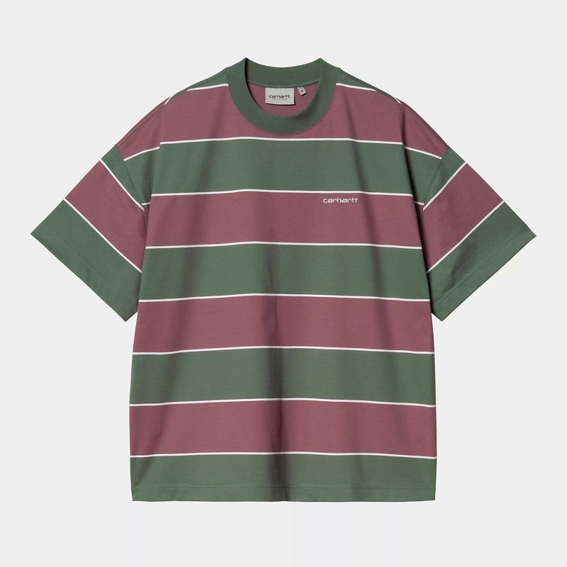 Carhartt WIP S/S Quinby T-Shirt 100% Organic Cotton Single Jersey, 230 g/m² (Quinby Stripe / Silver Pine)