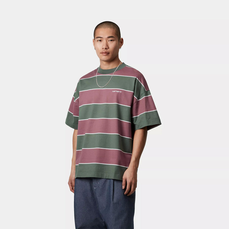 Carhartt WIP S/S Quinby T-Shirt 100% Organic Cotton Single Jersey, 230 g/m² (Quinby Stripe / Silver Pine)