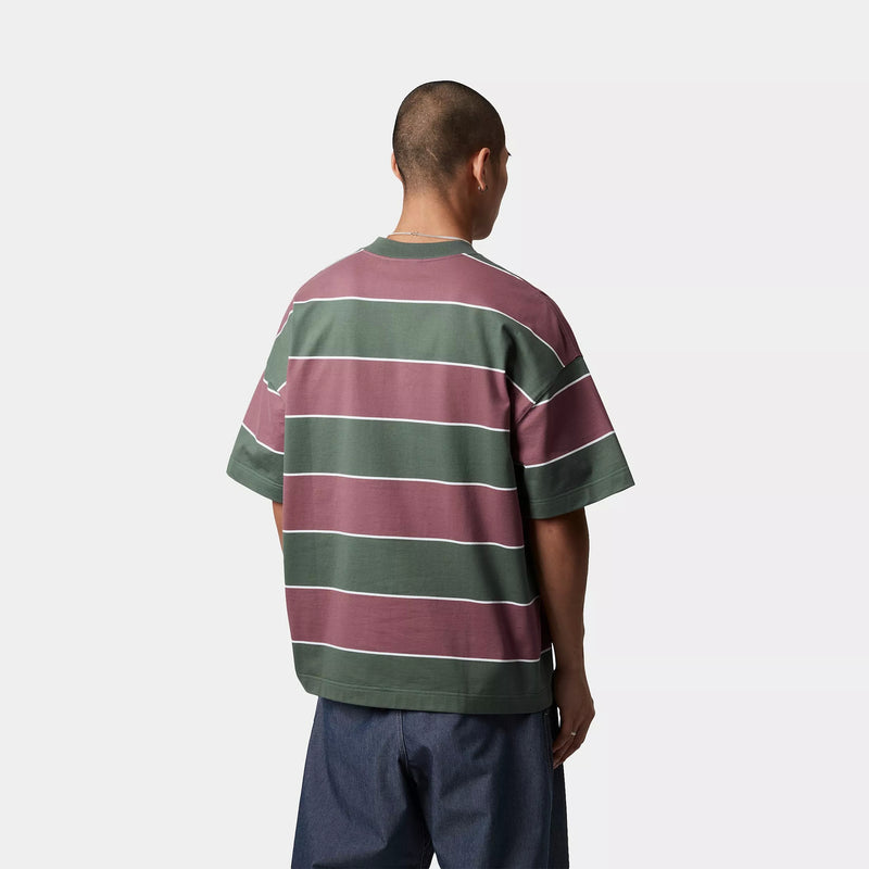 Carhartt WIP S/S Quinby T-Shirt 100% Organic Cotton Single Jersey, 230 g/m² (Quinby Stripe / Silver Pine)