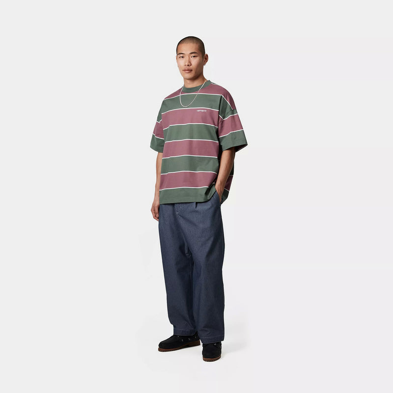 Carhartt WIP S/S Quinby T-Shirt 100% Organic Cotton Single Jersey, 230 g/m² (Quinby Stripe / Silver Pine)