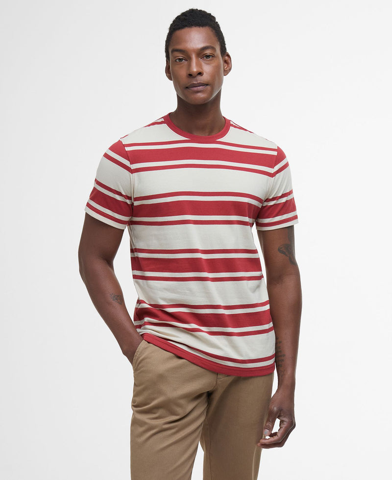 Barbour Colts Stripe T-Shirt SS25 (Red Spice)