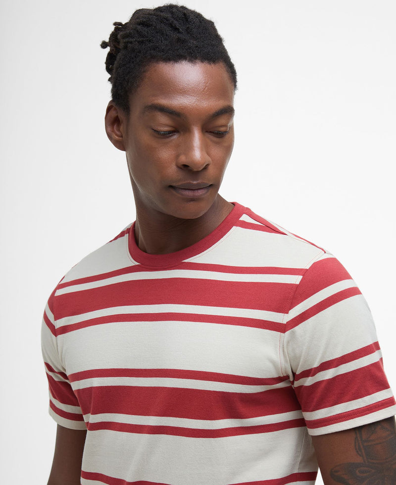 Barbour Colts Stripe T-Shirt SS25 (Red Spice)