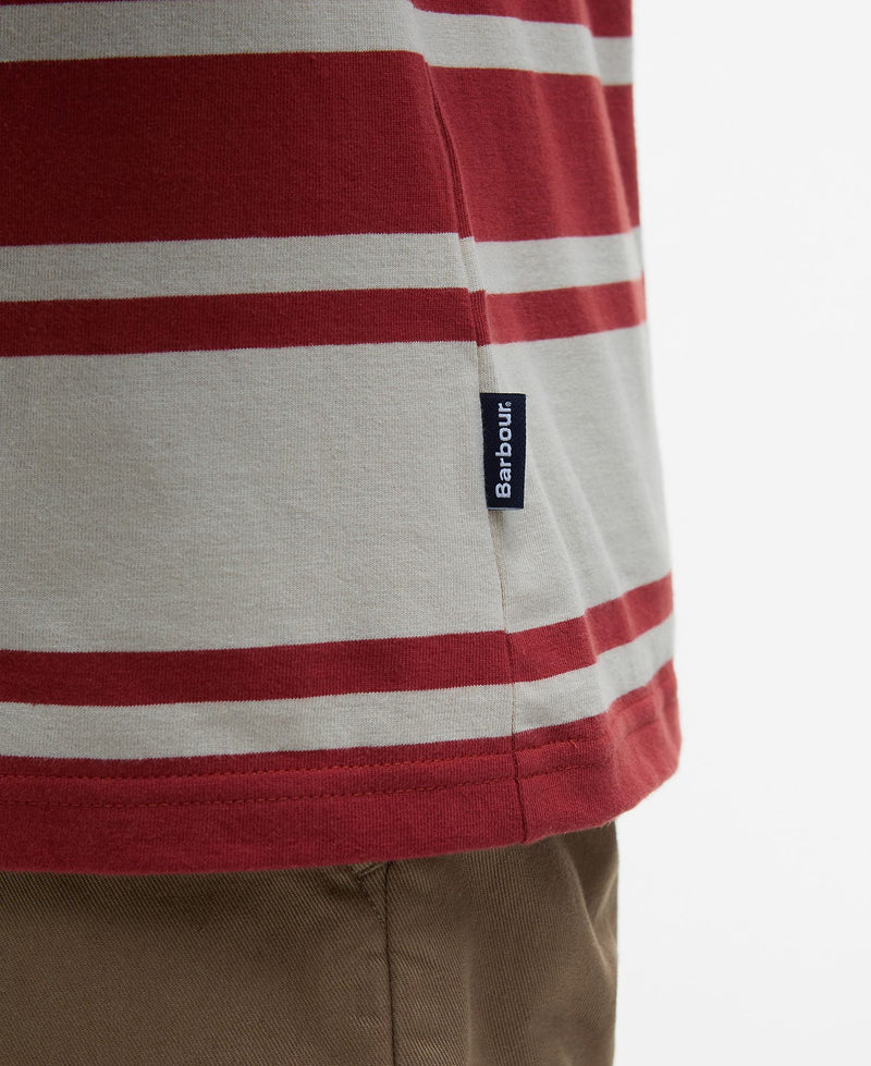 Barbour Colts Stripe T-Shirt SS25 (Red Spice)