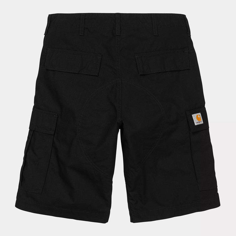 Carhartt WIP Regular Cargo Short Cotton Columbia Ripstop, 6.5 oz (Black rinsed)