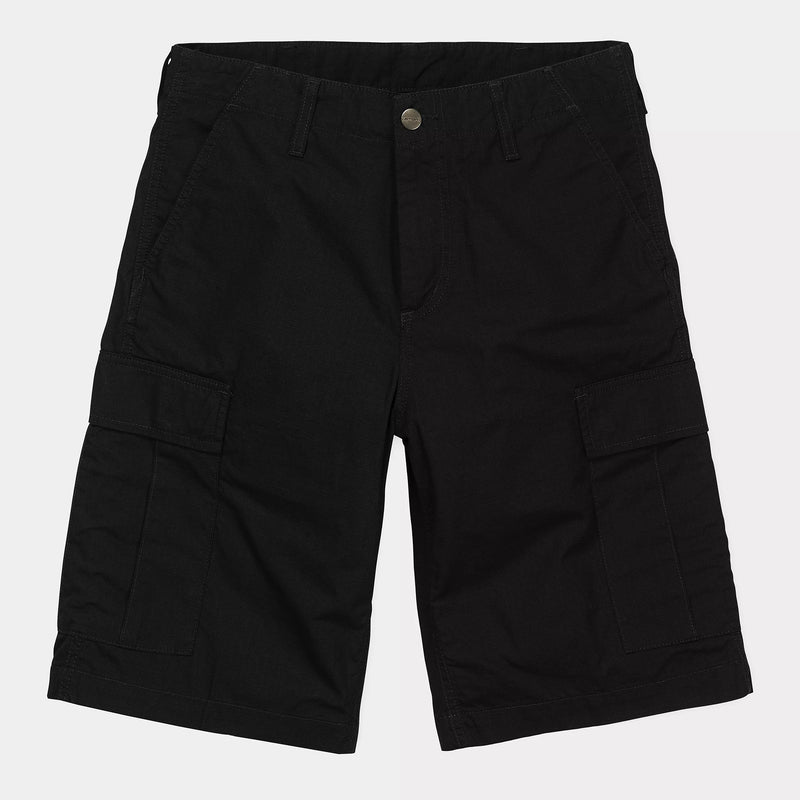 Carhartt WIP Regular Cargo Short Cotton Columbia Ripstop, 6.5 oz (Black rinsed)