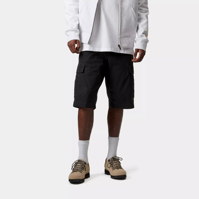 Carhartt WIP Regular Cargo Short Cotton Columbia Ripstop, 6.5 oz (Black rinsed)