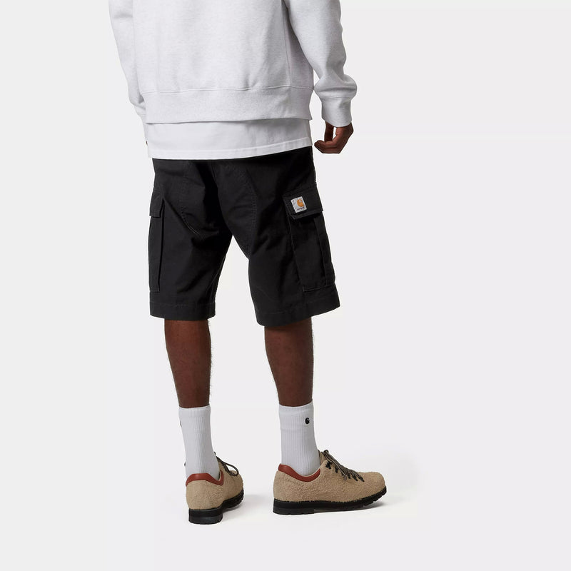 Carhartt WIP Regular Cargo Short Cotton Columbia Ripstop, 6.5 oz (Black rinsed)