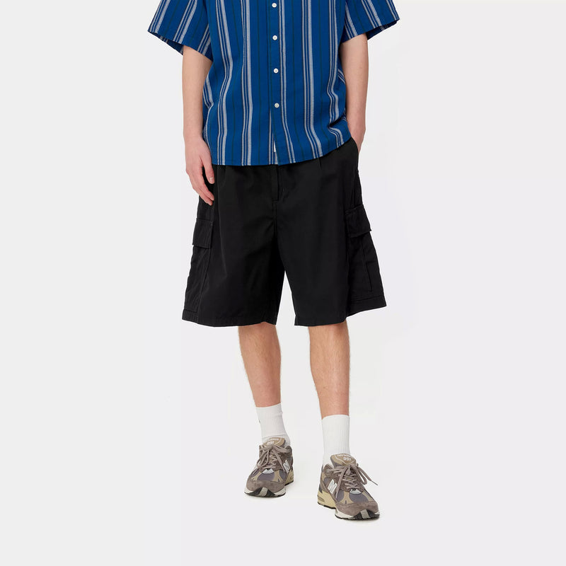 Carhartt WIP Cole Cargo Short Cotton Lane Poplin, 6 oz (Black rinsed)