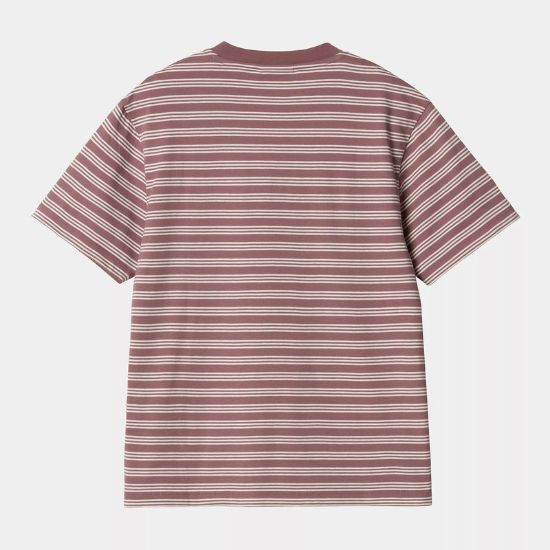 Carhartt WIP W' S/S Sydney T-Shirt Organic Cotton Single Jersey, 140 g/m² (Sydney Stripe / Dusky Pink)