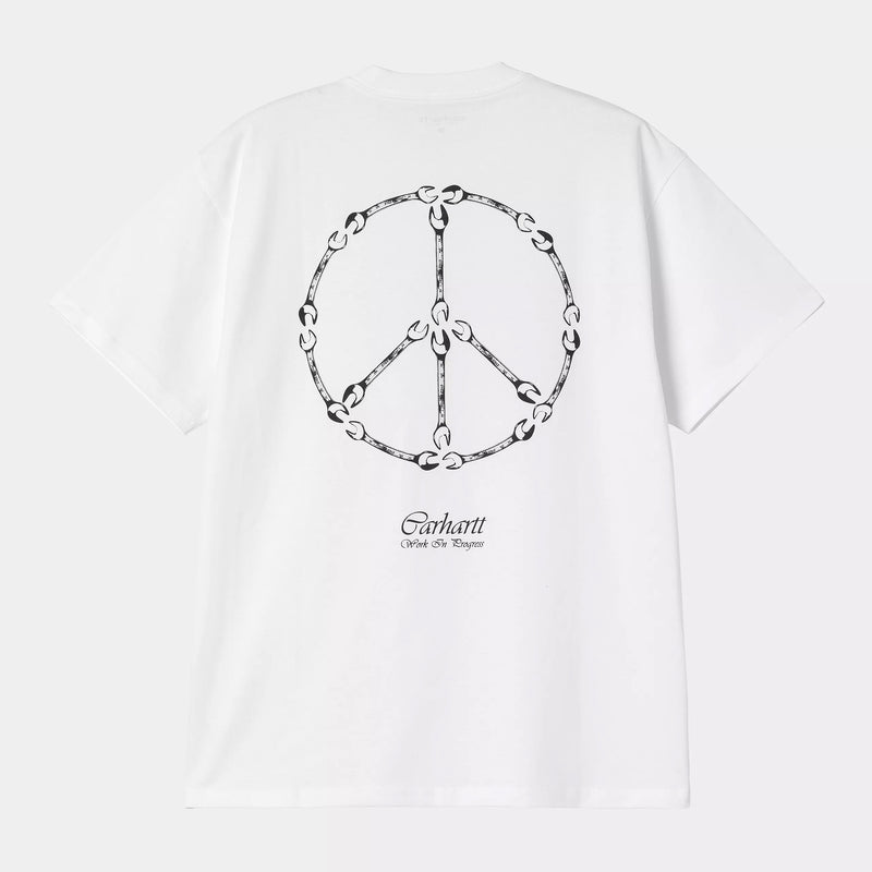 Carhartt WIP S/S Peace And Work T-Shirt Organic Cotton Single Jersey, 210 g/m² (White / Black)