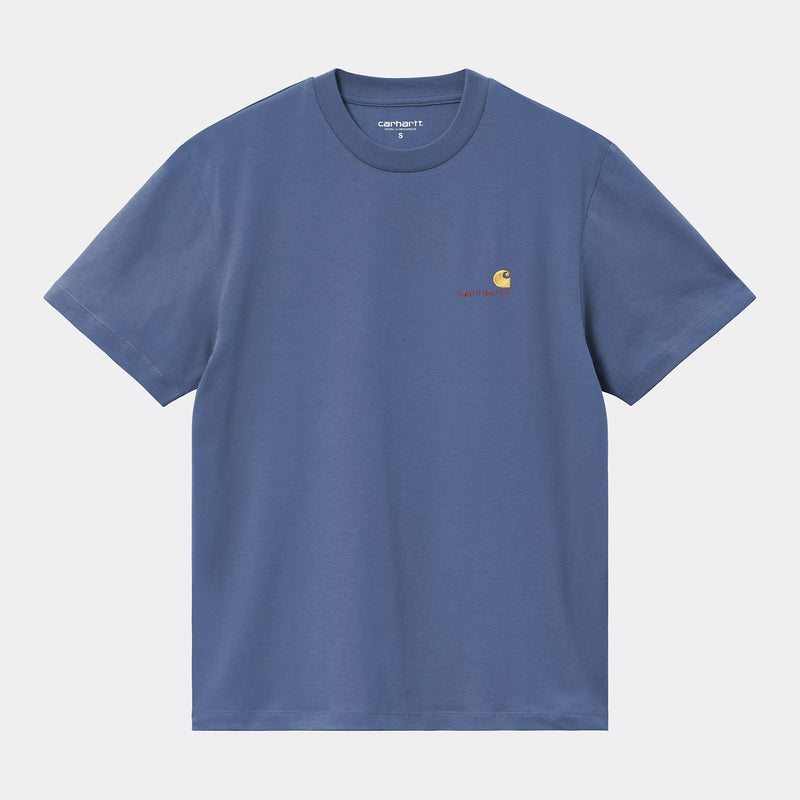 Carhartt WIP W' S/S American Script Organic Cotton Single Jersey, 200 g/m² (Blue Iris)