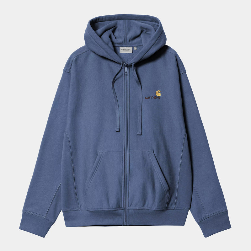 Carhartt WIP Hooded American Script Jacket Cotton/Polyester Sweat, 420 g/m² (Blue Iris)