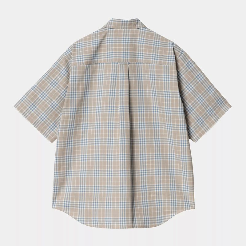 Carhartt WIP S/S Niven Shirt Cotton/Linen Plain Weave, 4.6 oz Niven Check, (Wall / Wax)