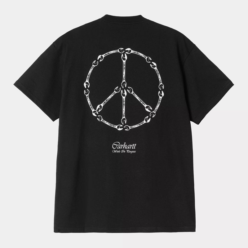 Carhartt WIP S/S Peace And Work T-Shirt Organic Cotton Single Jersey, 210 g/m² (Black / White)