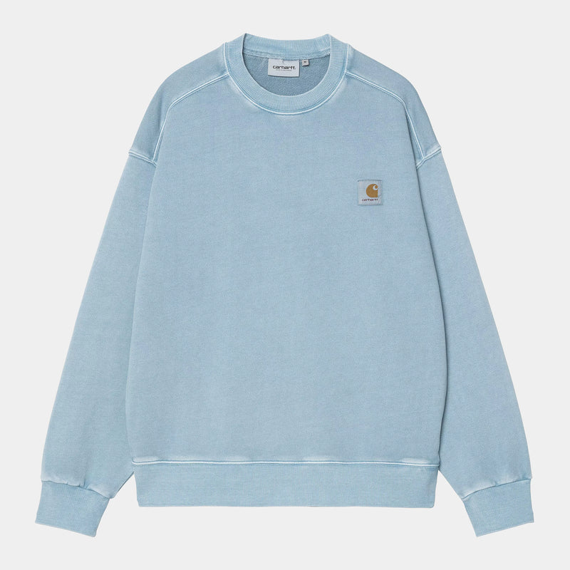 Carhartt WIP Nelson Sweat Cotton Sweat, 370 g/m² (Clay Blue garment dyed)